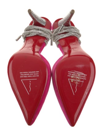 Christian Louboutin Velvet Colorblock Pattern Slingback Pumps