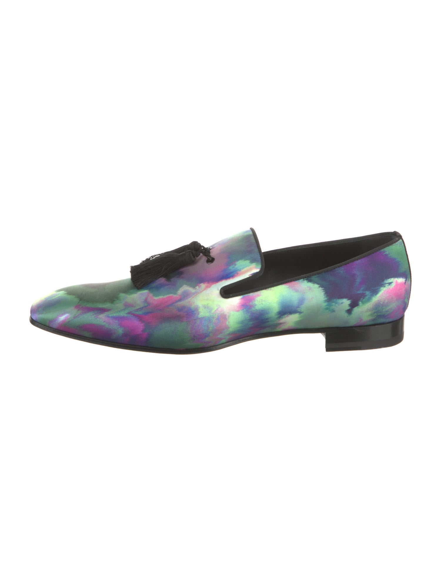 Christian Louboutin Satin Tie-Dye Print Loafers