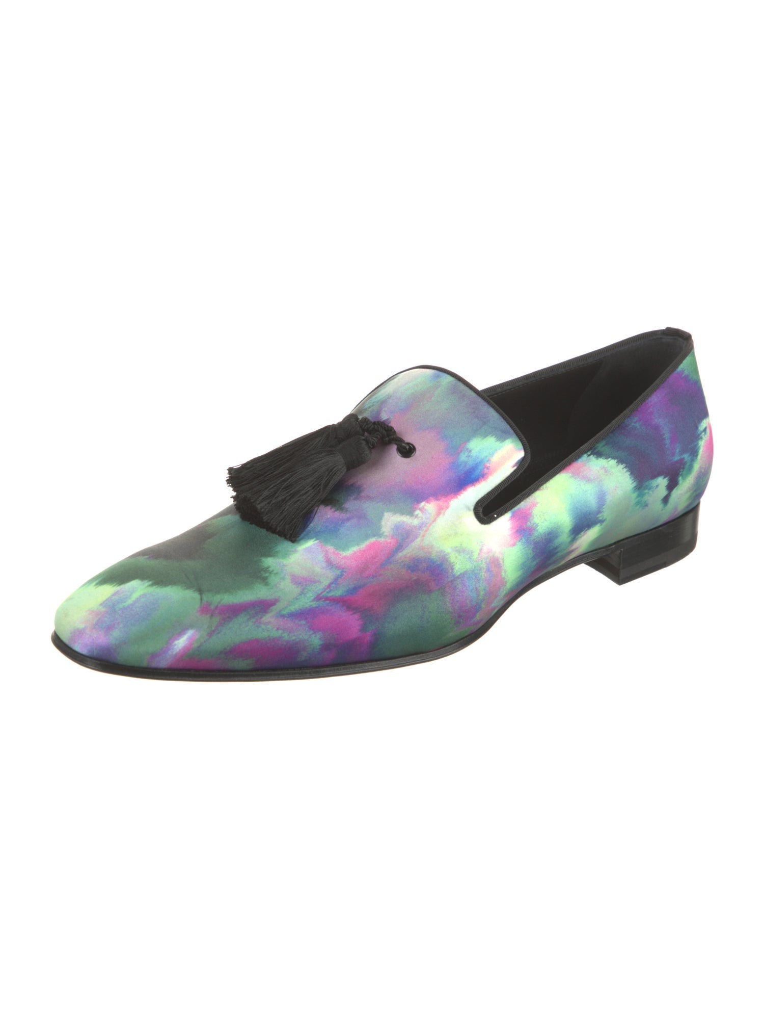 Christian Louboutin Satin Tie-Dye Print Loafers