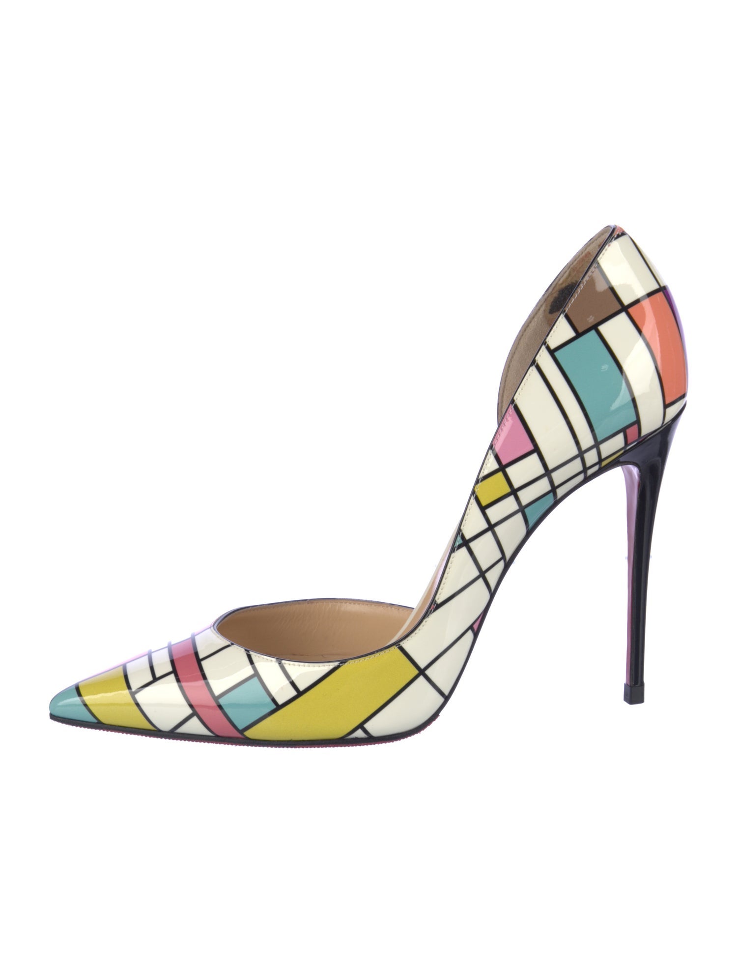 Christian Louboutin Patent Leather Printed D'Orsay Pumps