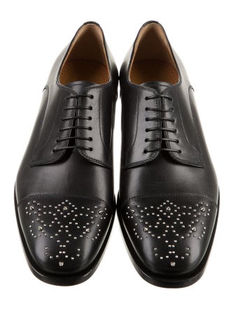 Christian Louboutin Leather Studded Accents Derby Shoes