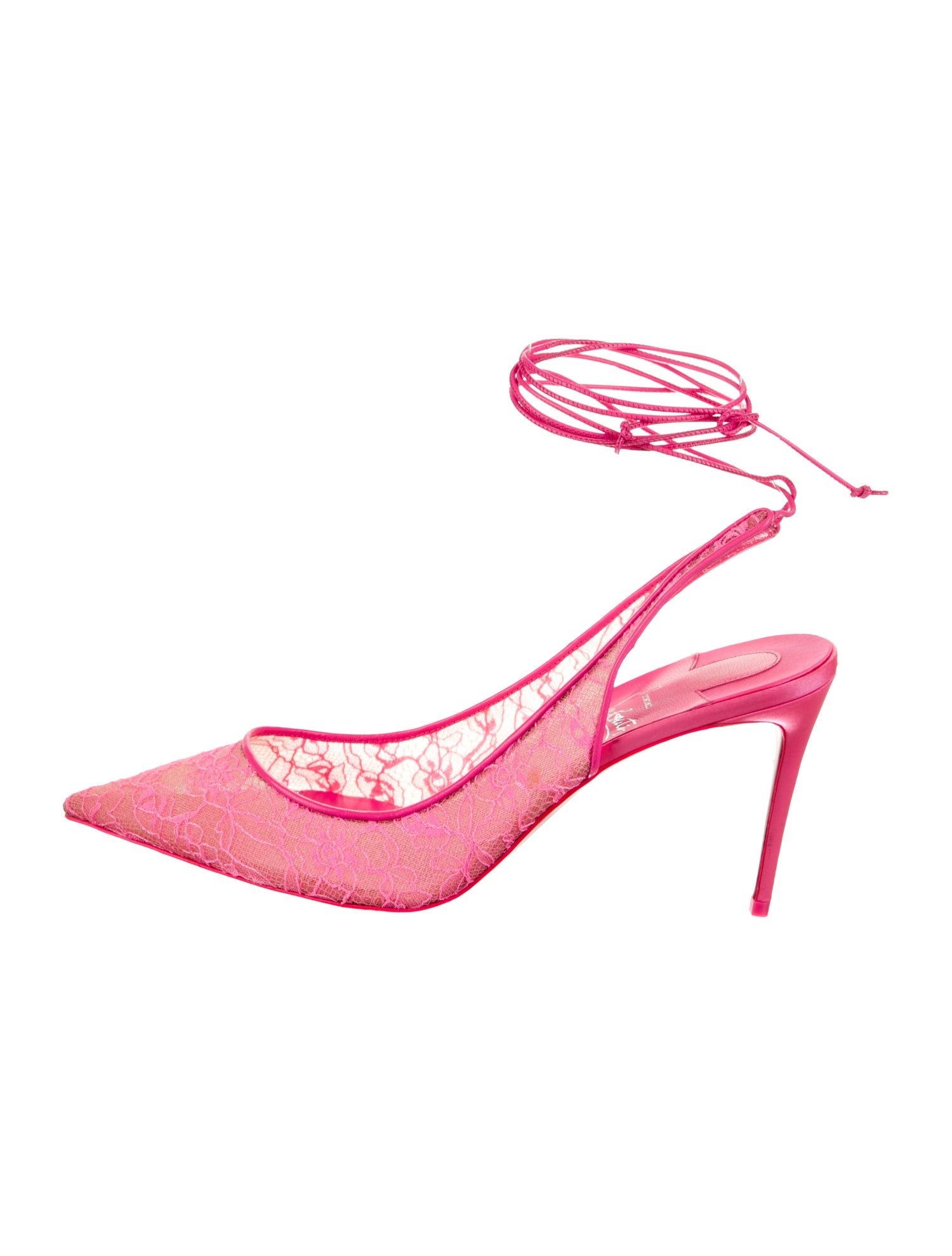 Christian Louboutin Lace Lace Pattern Slingback Pumps