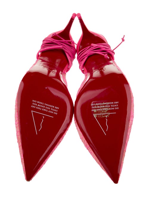 Christian Louboutin Lace Lace Pattern Slingback Pumps