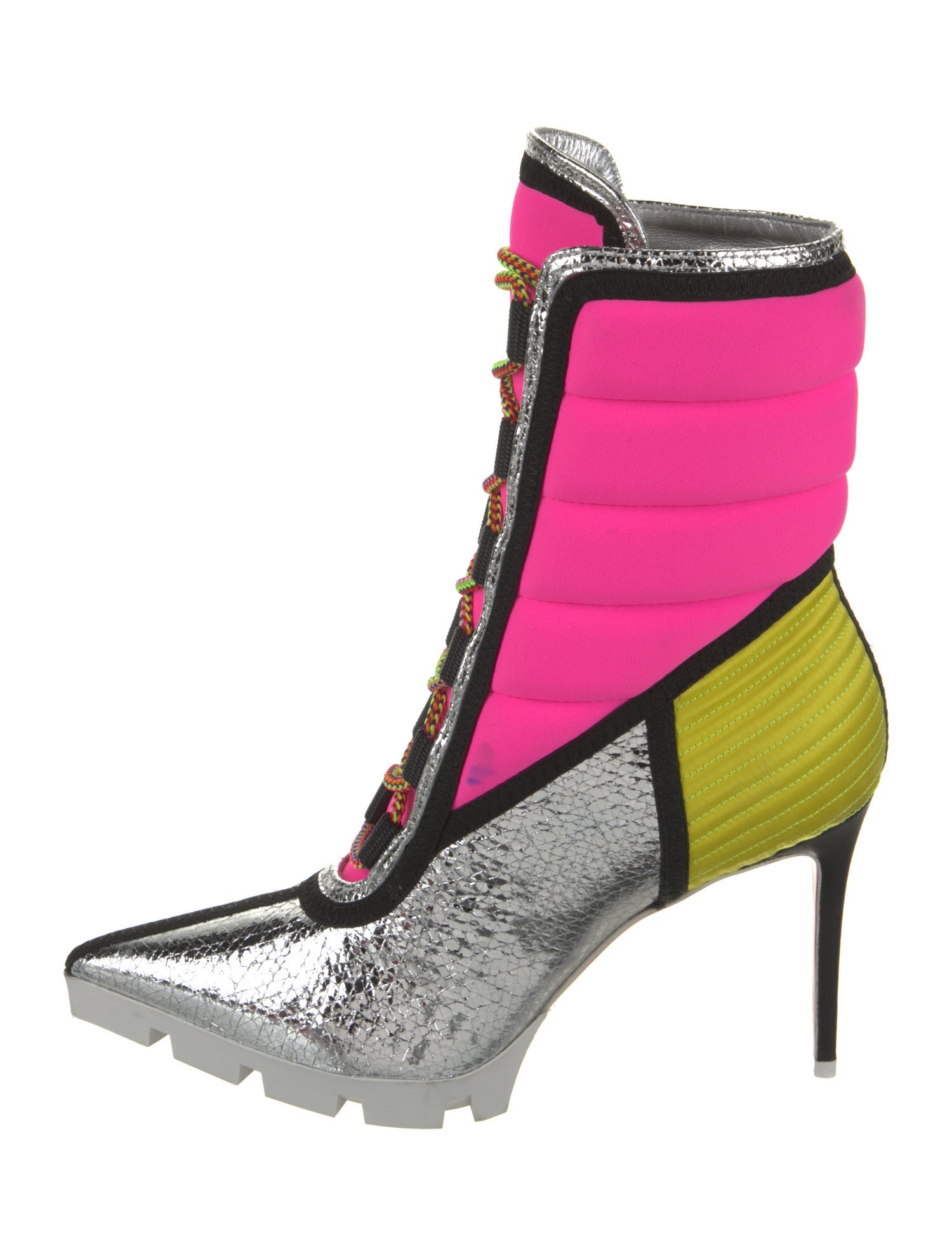 Christian Louboutin Nylon Printed Lace-Up Boots