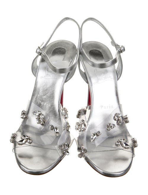 Christian Louboutin Leather Crystal Embellishments Sandals