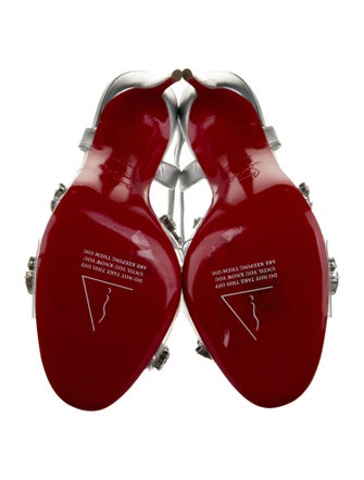 Christian Louboutin Leather Crystal Embellishments Sandals