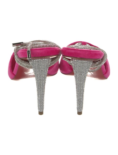 Christian Louboutin Velvet Crystal Embellishments Slingback Pumps