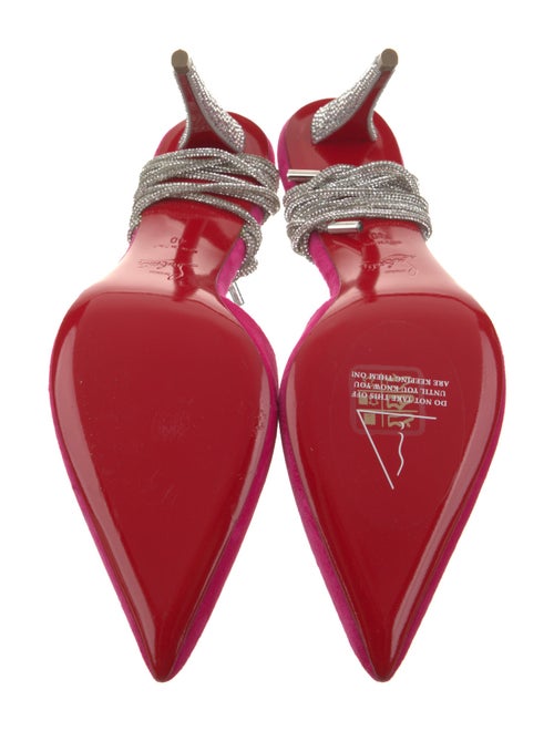 Christian Louboutin Velvet Crystal Embellishments Slingback Pumps