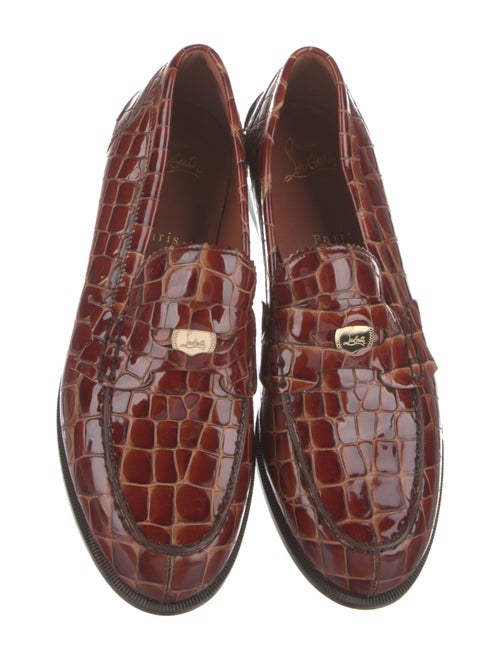 Christian Louboutin Embossed Leather Printed Loafers