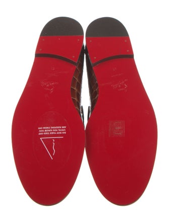 Christian Louboutin Embossed Leather Printed Loafers
