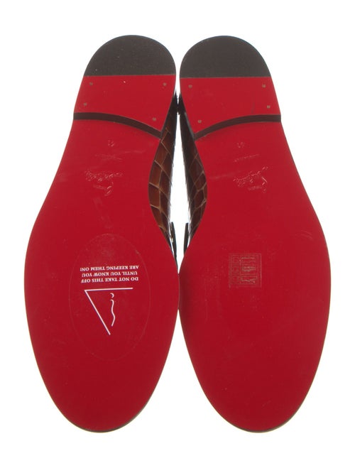 Christian Louboutin Embossed Leather Printed Loafers