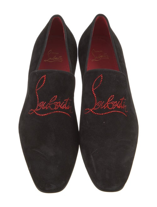 Christian Louboutin Suede Crystal Embellishments Loafers