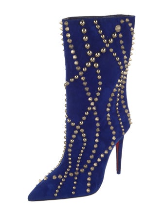 Christian Louboutin Suede Studded Accents Boots