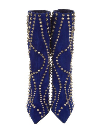 Christian Louboutin Suede Studded Accents Boots