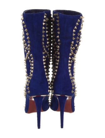 Christian Louboutin Suede Studded Accents Boots
