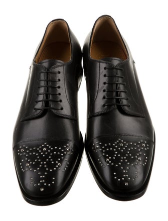 Christian Louboutin Leather Studded Accents Derby Shoes