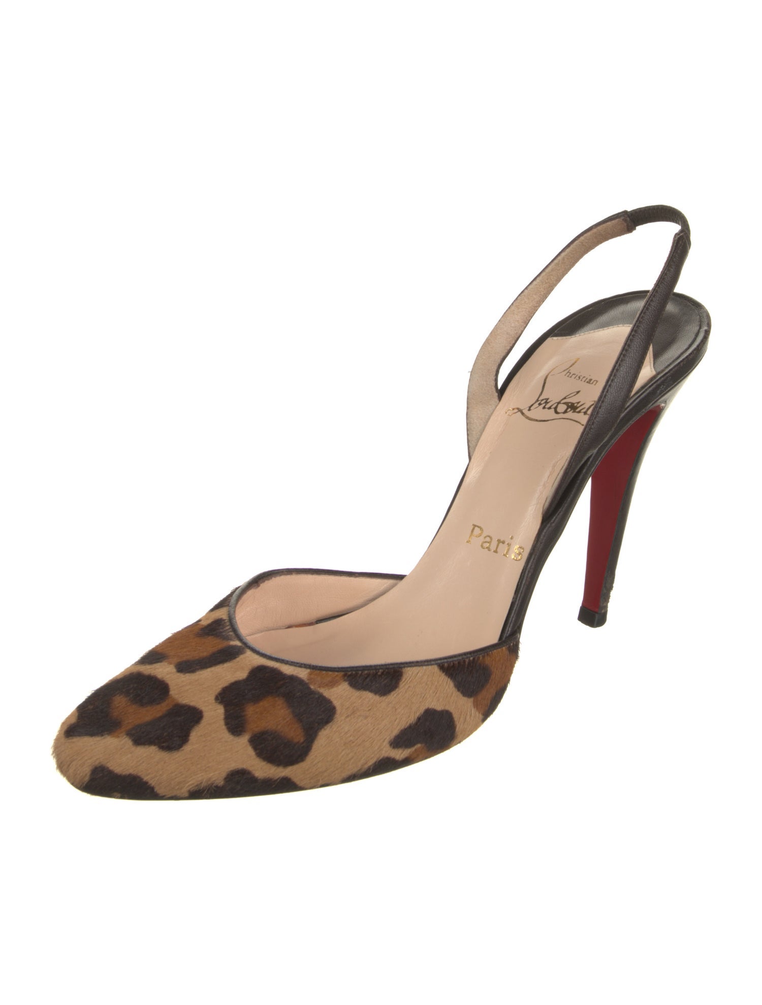 Christian Louboutin Ponyhair Animal Print Slingback Pumps