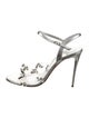 Christian Louboutin Leather Crystal Embellishments Slingback Sandals
