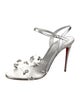 Christian Louboutin Leather Crystal Embellishments Slingback Sandals