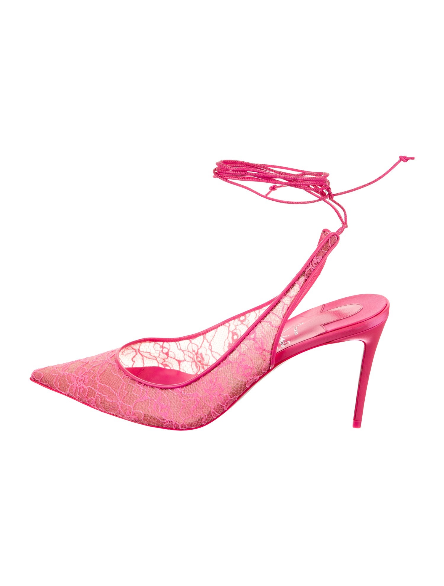 Christian Louboutin Lace Lace Pattern Slingback Pumps