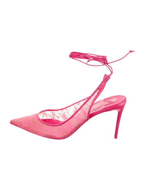 Christian Louboutin Lace Lace Pattern Slingback Pumps