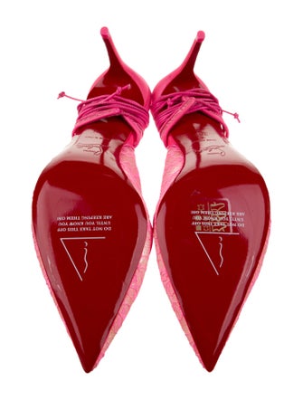 Christian Louboutin Lace Lace Pattern Slingback Pumps