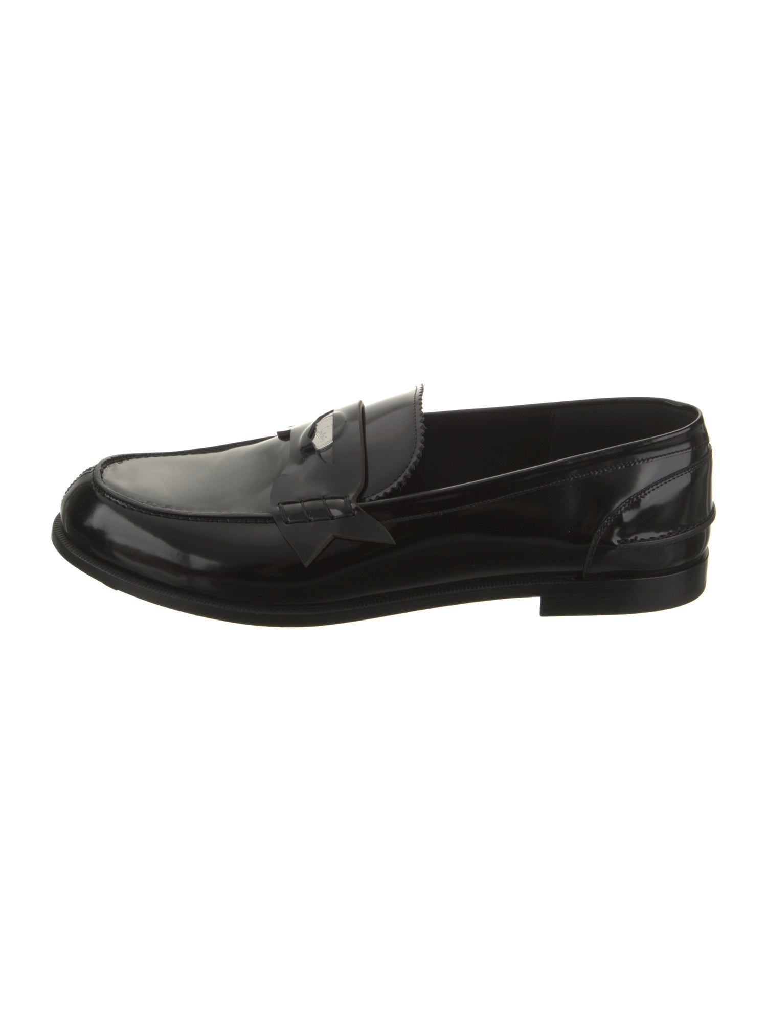 Christian Louboutin Patent Leather Scalloped Accent Loafers
