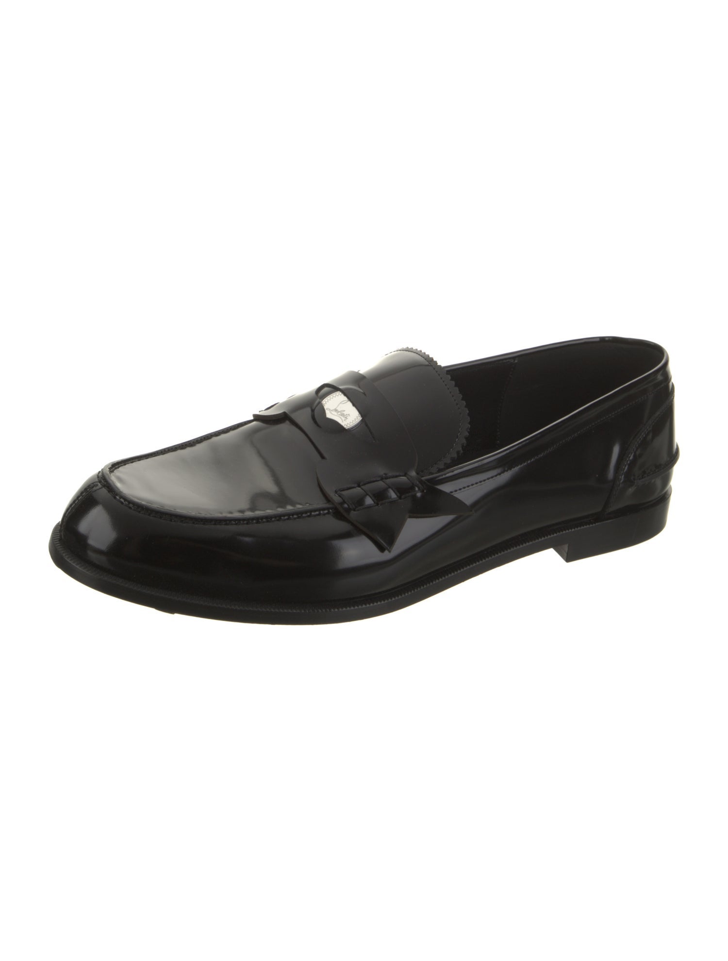 Christian Louboutin Patent Leather Scalloped Accent Loafers