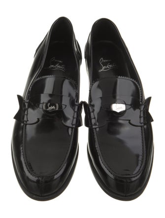 Christian Louboutin Patent Leather Scalloped Accent Loafers