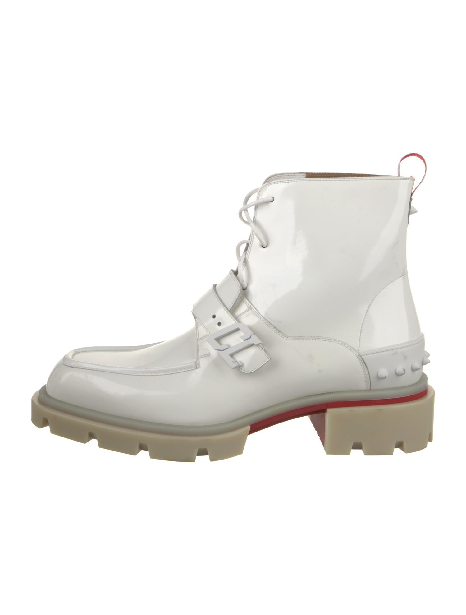 Christian Louboutin Patent Leather Combat Boots