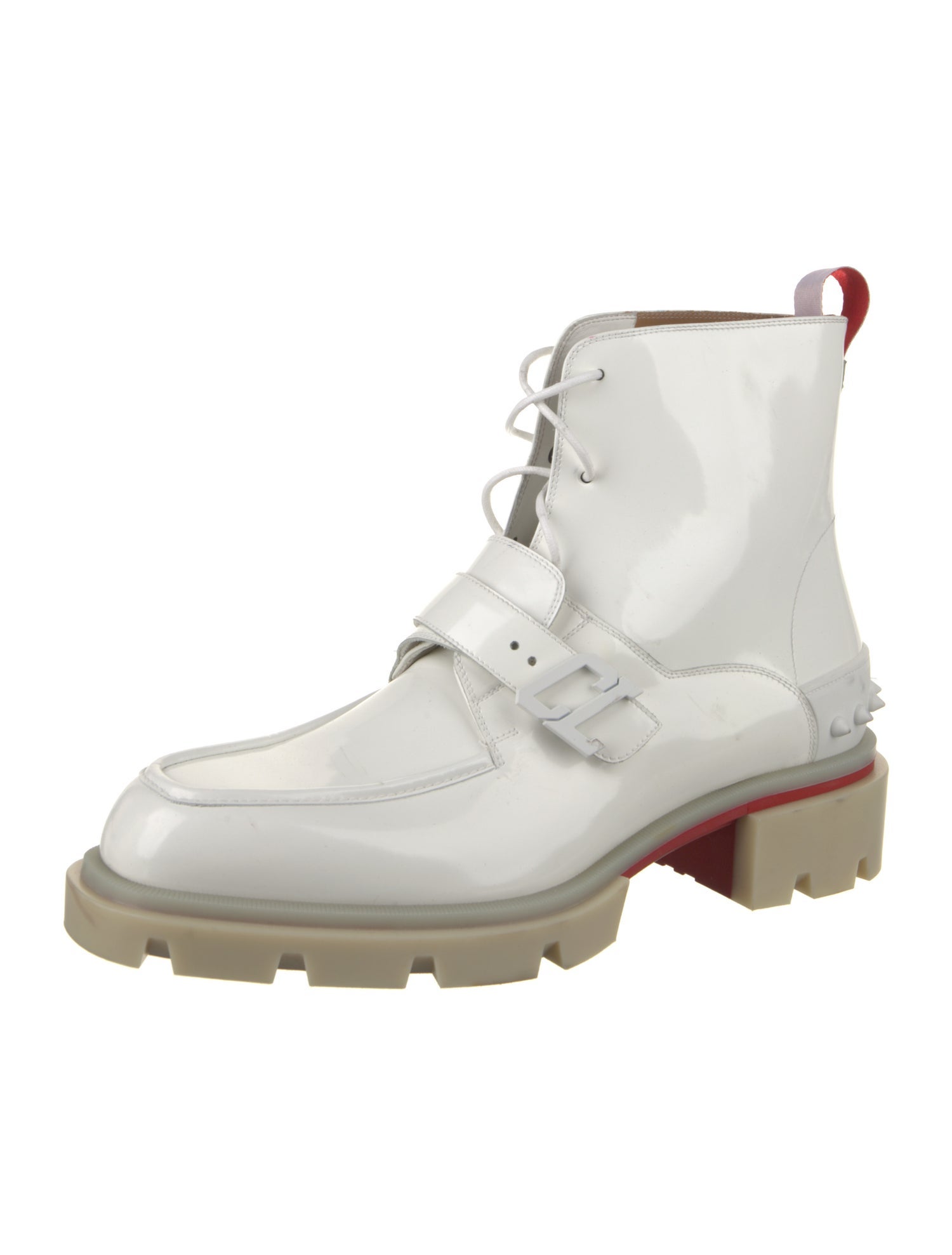 Christian Louboutin Patent Leather Combat Boots