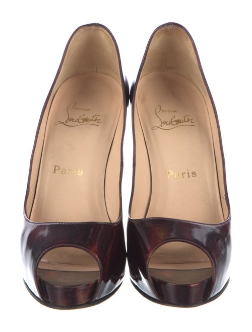 Christian Louboutin Patent Leather Glitter Accents Pumps