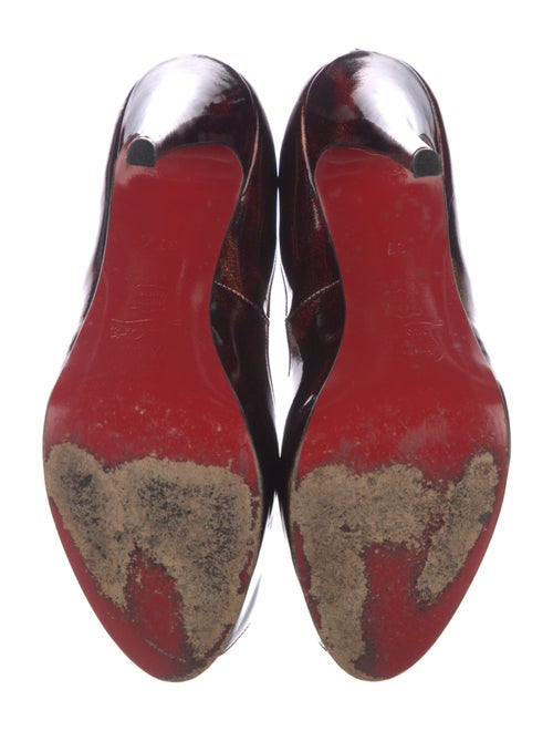 Christian Louboutin Patent Leather Glitter Accents Pumps