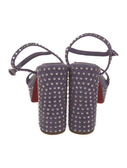 Christian Louboutin Suede Crystal Embellishments Slingback Sandals