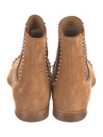Christian Louboutin Suede Studded Accents Chelsea Boots