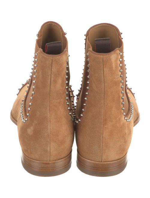 Christian Louboutin Suede Studded Accents Chelsea Boots
