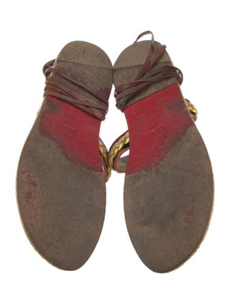 Christian Louboutin Leather Animal Print Gladiator Sandals