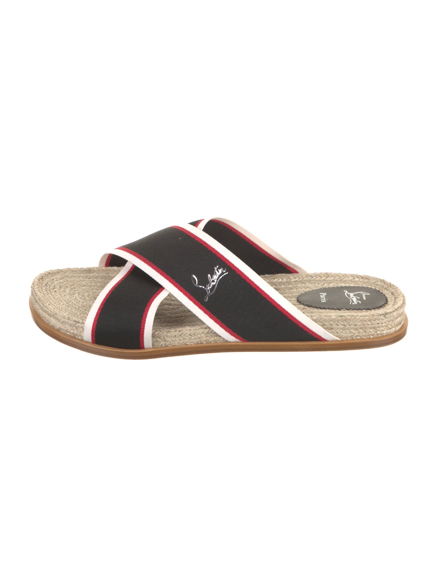 Christian Louboutin Canvas Striped Slides