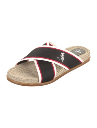 Christian Louboutin Canvas Striped Slides