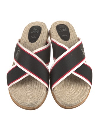 Christian Louboutin Canvas Striped Slides