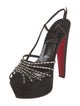 Christian Louboutin Suede Crystal Embellishments Slingback Sandals