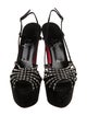 Christian Louboutin Suede Crystal Embellishments Slingback Sandals