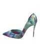 Christian Louboutin Satin Printed D'Orsay Pumps