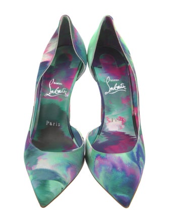Christian Louboutin Satin Printed D'Orsay Pumps