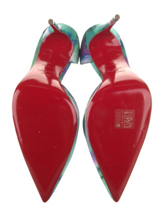 Christian Louboutin Satin Printed D'Orsay Pumps