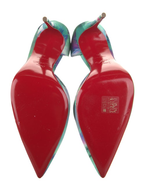 Christian Louboutin Satin Printed D'Orsay Pumps