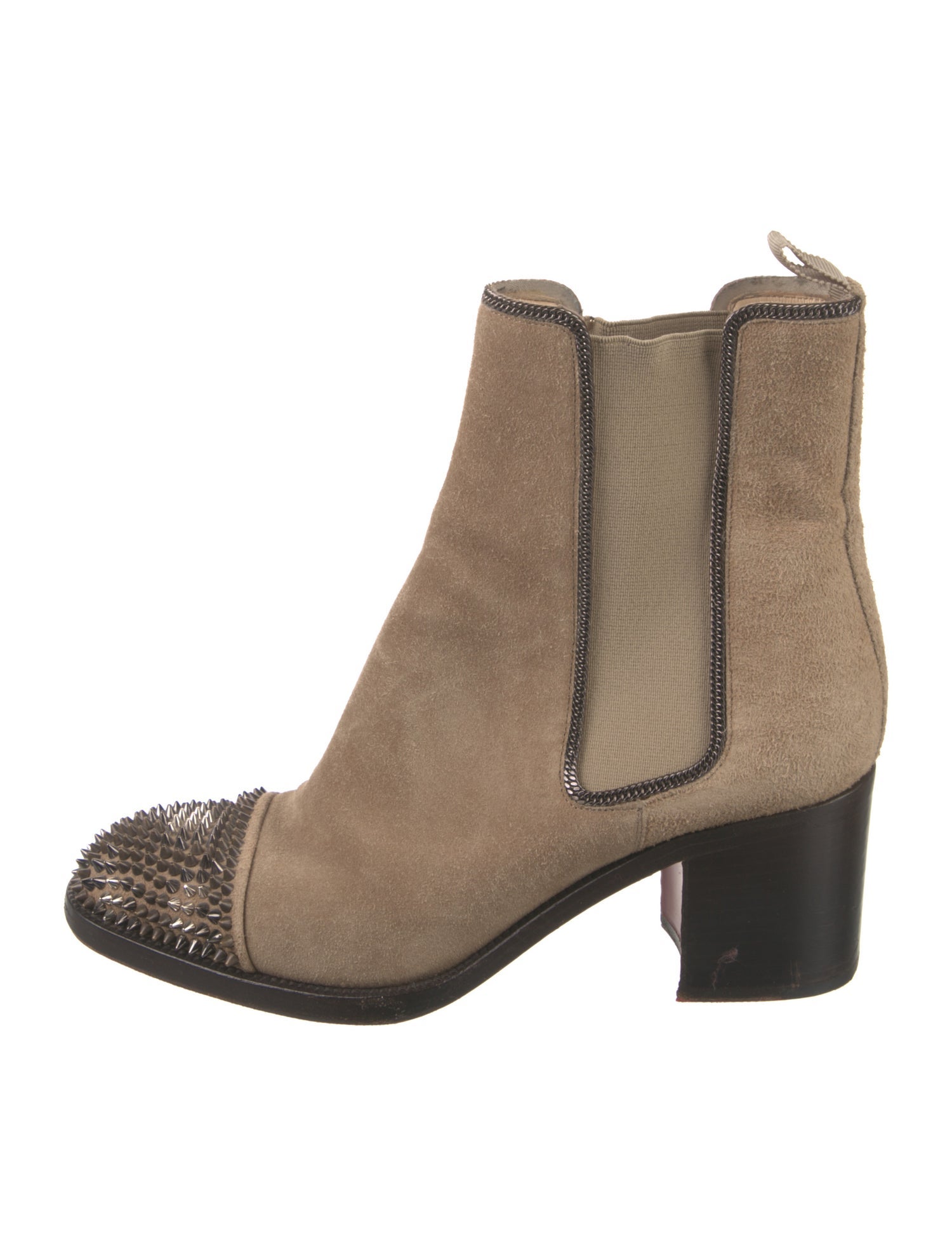 Christian Louboutin Spike Accents Suede Chelsea Boots