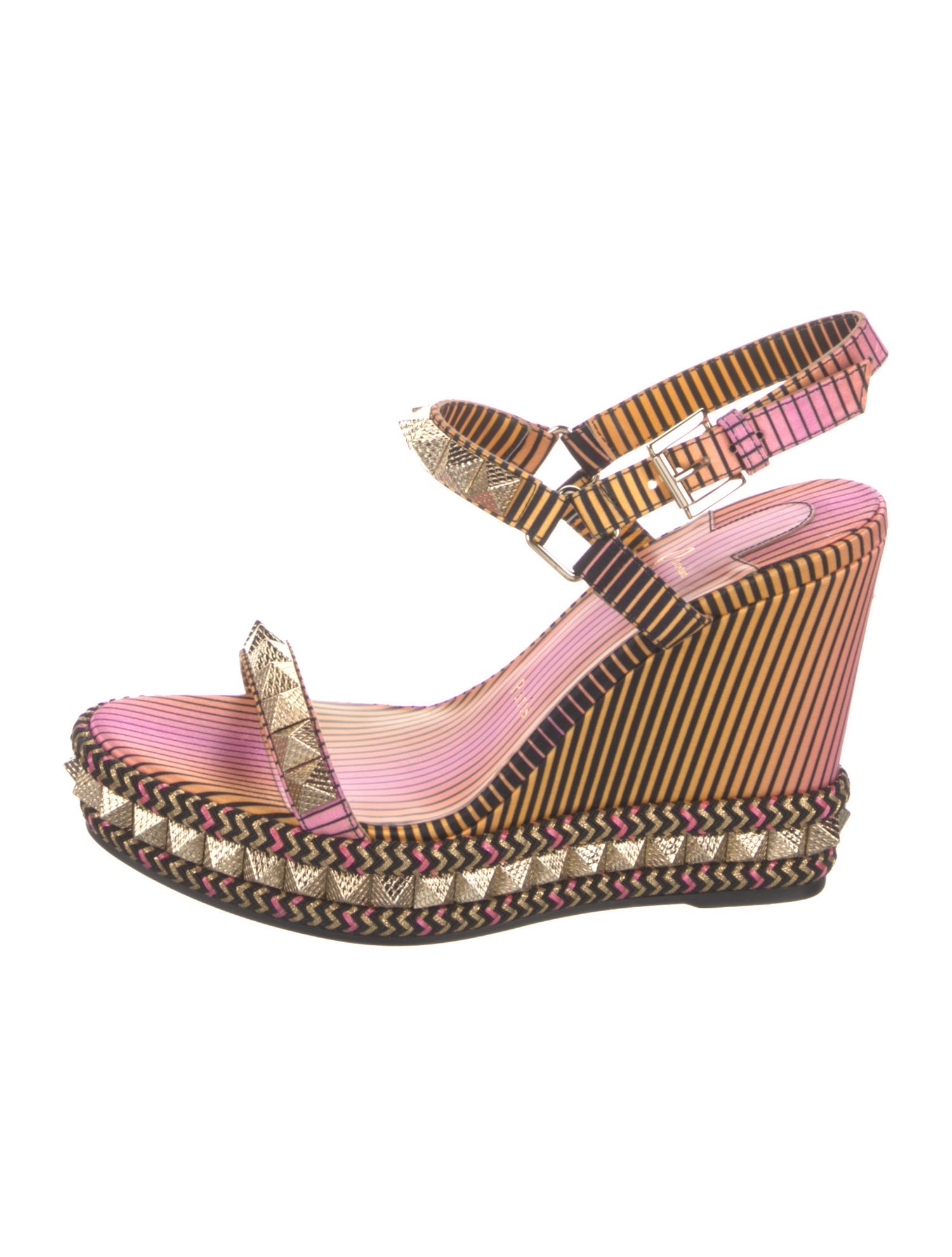 Christian Louboutin Satin Striped Espadrilles