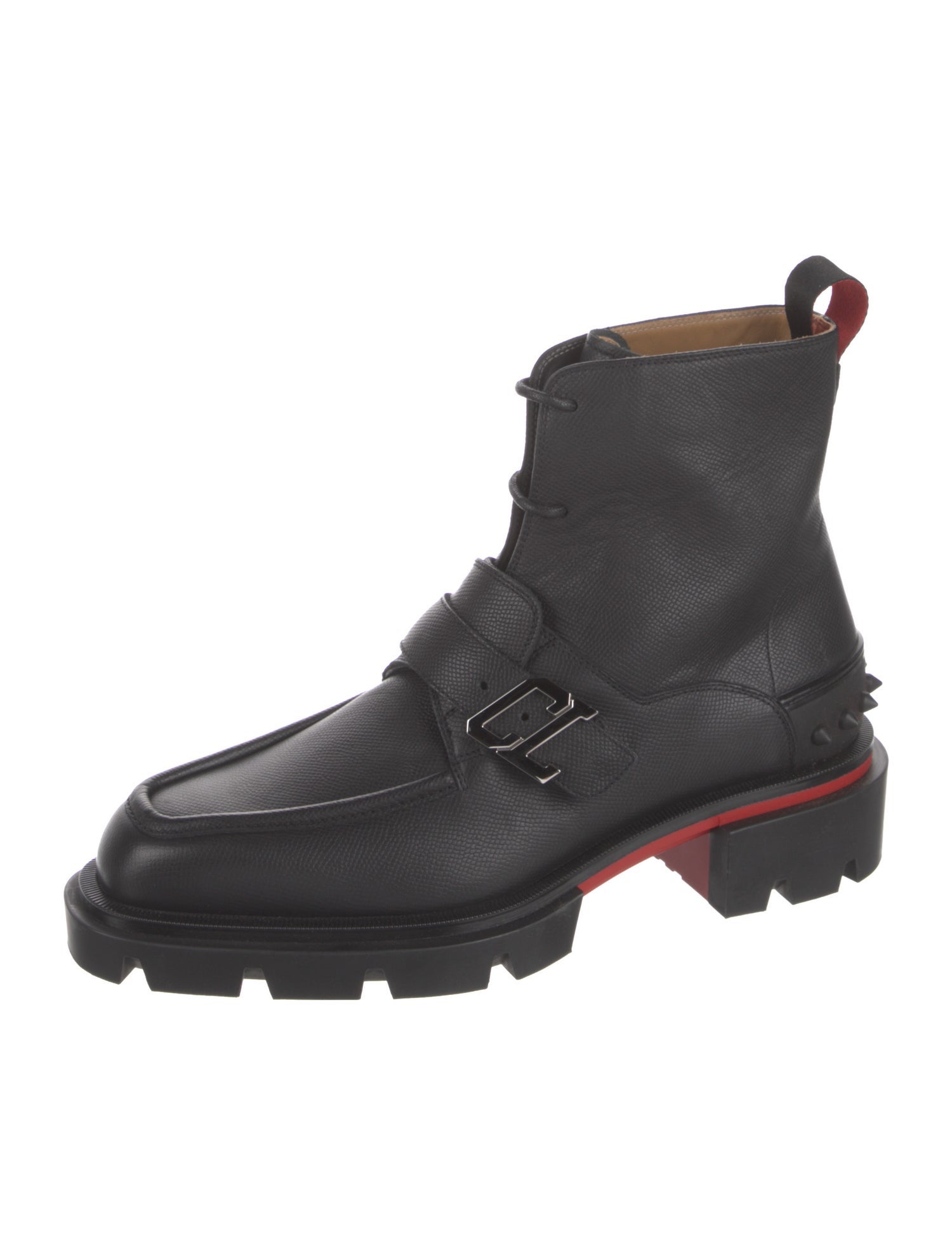 Christian Louboutin Leather Lace-Up Boots
