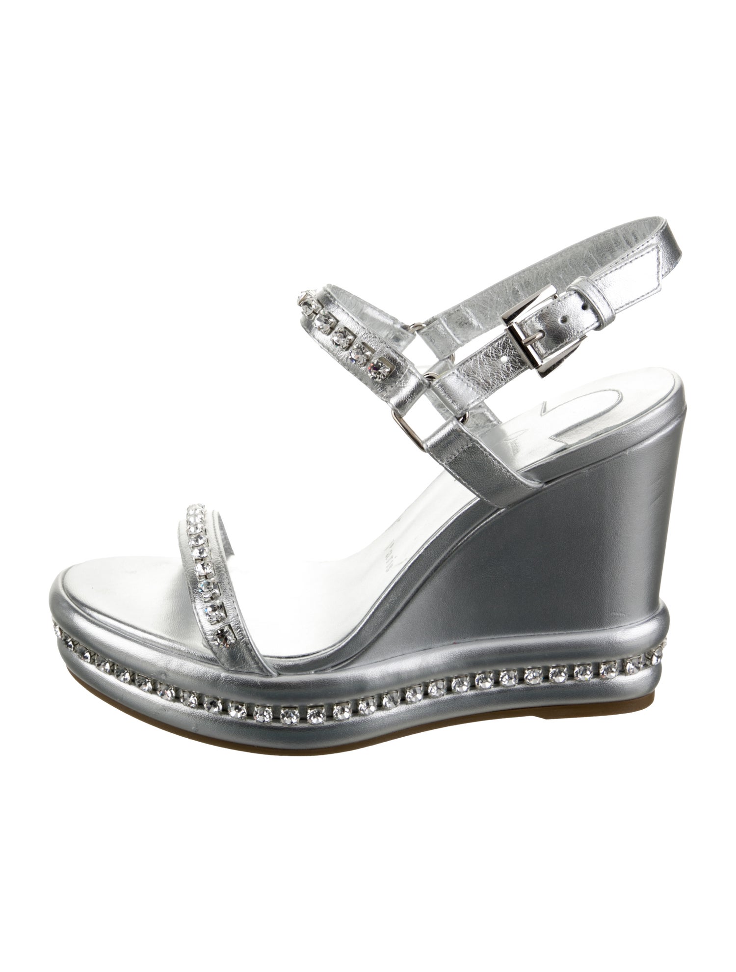 Christian Louboutin Leather Studded Accents Slingback Sandals